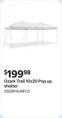 Walmart Ozark Trail 10x20 Pop up shelter offer