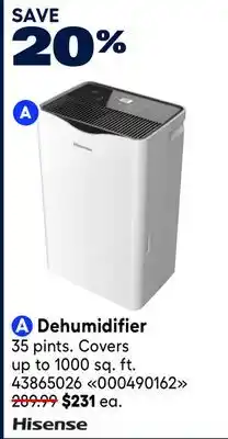 RONA HISENSE Dehumidifier offer
