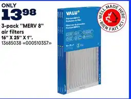 RONA 3-pack ''MERV 8'' air filters 16'' X 25'' X 1'' offer