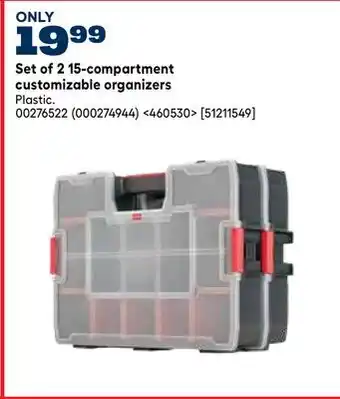 RONA Set of 215-compartment customizable organizers offer
