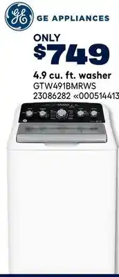 RONA 4.9 cu. ft. washer offer