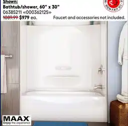 RONA Bathtub/shower, 60 x 30 offer