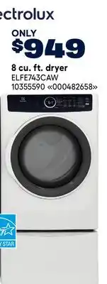 RONA ELECTROLUX 8 cu. ft. dryer offer