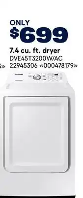 RONA SAMSUNG 7.4 cu. ft. dryer offer