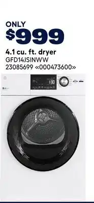RONA GE APPLIANCES 4.1 cu. ft. dryer offer
