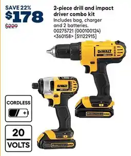 RONA DeWALT 2-piece drill and impact driver combo kit offer