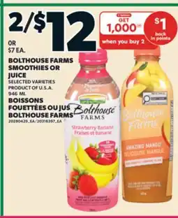 Valu-mart FOUETTÉES OU JUS BOLTHOUSE FARMS offer