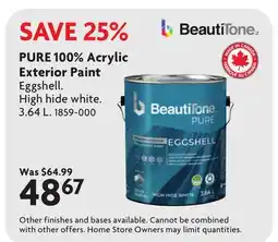 Home Hardware PURE 100% Acrylic Exterior Paint offer