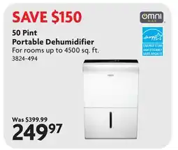 Home Hardware 50 Pint Portable Dehumidifier offer