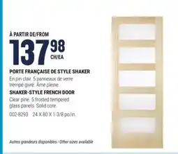 BMR PORTE FRANÇAISE DE STYLE SHAKER offer