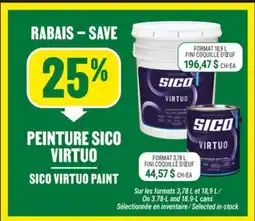 BMR 25% de rabais sur les peinture Sico Virtuo offer