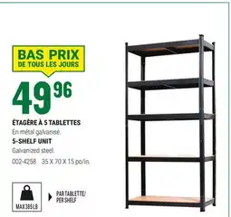 BMR ÉTAGÈRE À 5 TABLETTES offer