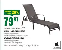 BMR CHAISE LONGUE EMPILABLE offer