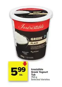 Metro IRRESISTIBLE GREEK YOGOURT TUB offer