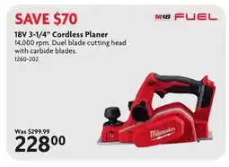 Home Hardware 18V 3-1/4 Cordless Planer offer
