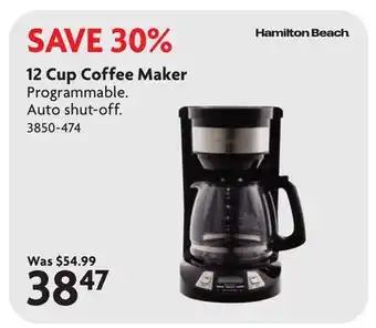 Home Hardware 12 Cup Coffee Maker offer