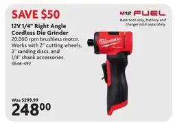 Home Hardware 12V 1/4 Right Angle Cordless Die Grinder offer