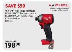 Home Hardware 18V 1/4 Hex Impact Driver offer