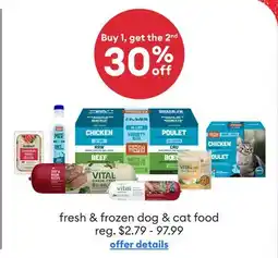 Petsmart fresh & frozen dog & cat food offer