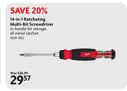 Home Hardware 14-in-1 Ratcheting Multi-Bit Screwdriver offer