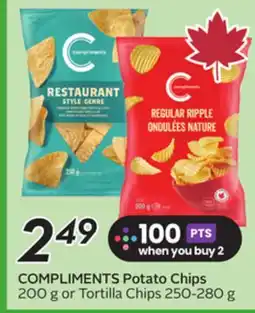 Sobeys COMPLIMENTS Potato Chips 200 g or Tortilla Chips offer
