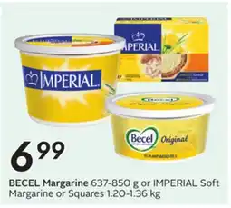 Sobeys BECEL Margarine 637-850 g or IMPERIAL Soft Margarine or Squares 1.20-1.36 kg offer