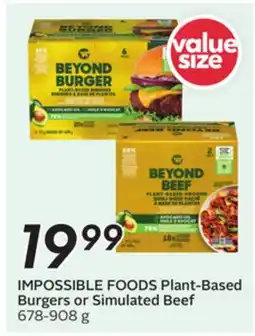 Sobeys IMPOSSIBLE FOODS Plant-Based Burgers or Simulated Beef offer