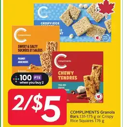Sobeys COMPLIMENTS Granola Bars or Crispy Rice Squares offer