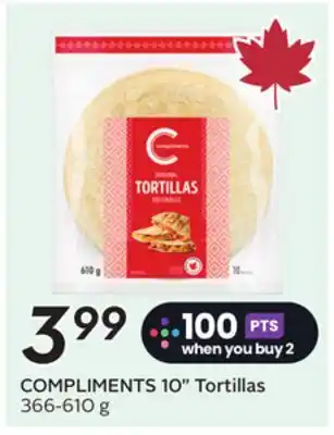 Sobeys COMPLIMENTS 10 Tortillas offer
