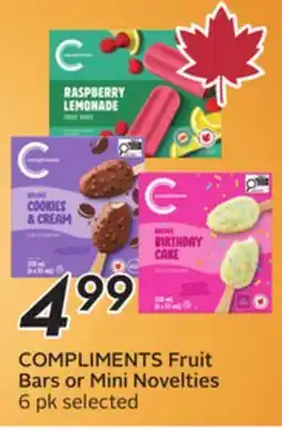 Sobeys COMPLIMENTS Fruit Bars or Mini Novelties offer