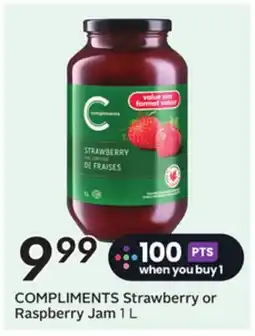 Sobeys COMPLIMENTS Strawberry or Raspberry Jam offer