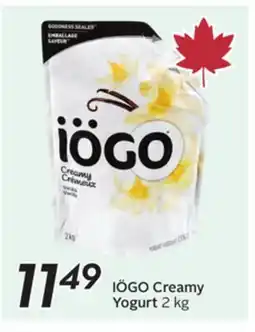 Sobeys IÖGO Creamy Yogurt offer