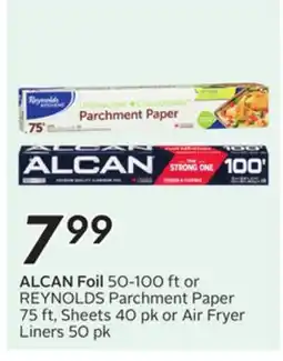 Sobeys Foil 50-100 ft or Parchment Paper 75 ft, Sheets 40 pk or Air Fryer Liners 50 pk offer