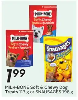 Sobeys MILK-BONE Soft & Chewy Dog Treats 113 g or SNAUSAGES 196 g offer