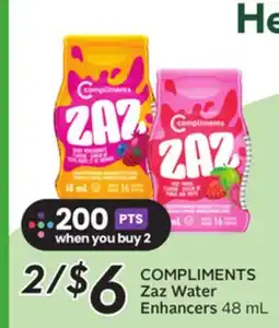 Sobeys COMPLIMENTS Zaz Water Enhancers offer