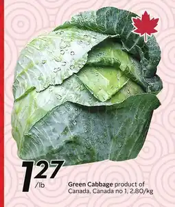 Sobeys Green Cabbage offer