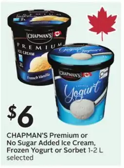 Sobeys Premium or No Sugar Added Ice Cream, Frozen Yogurt or Sorbet offer