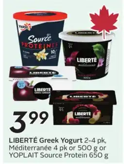 Sobeys LIBERTÉ Greek Yogurt offer