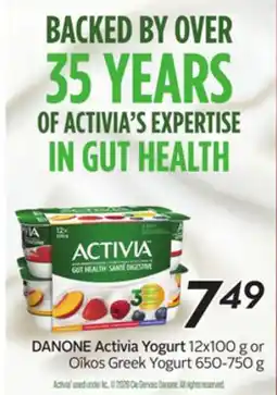 Sobeys DANONE Activia Yogurt offer