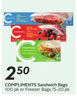 Sobeys COMPLIMENTS Sandwich Bags offer