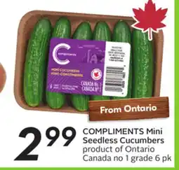 Sobeys COMPLIMENTS Mini Seedless Cucumbers offer