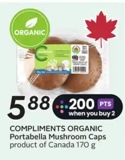 Sobeys COMPLIMENTS ORGANIC Portabella Mushroom Caps offer
