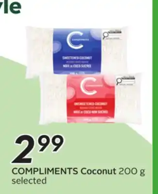 Sobeys COMPLIMENTS Coconut offer