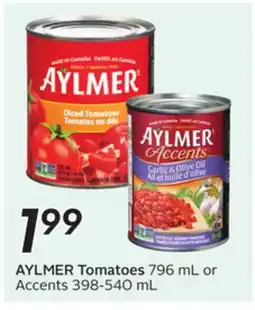 Sobeys AYLMER Tomatoes 796 mL or Accents offer