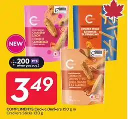 Sobeys COMPLIMENTS Cookie Dunkers 150 g or Crackers Sticks 130 g offer