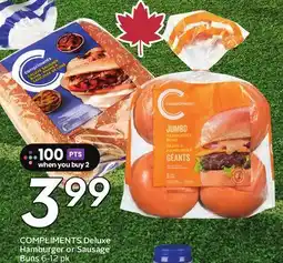 Sobeys COMPLIMENTS Deluxe Hamburger or Sausage Buns offer