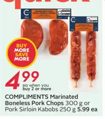 Sobeys COMPLIMENTS Marinated Boneless Pork Chops offer