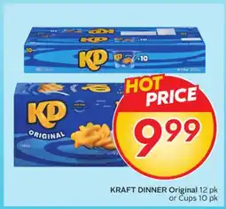 Sobeys KRAFT DINNER Original 12 pk or Cups 10 pk offer