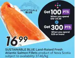 Sobeys SUSTAINABLE BLUE Land-Raised Fresh Atlantic Salmon Fillets offer