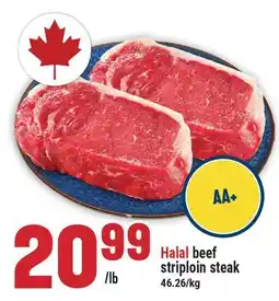 Marché Adonis HALAL BEEF STRIPLOIN STEAK offer